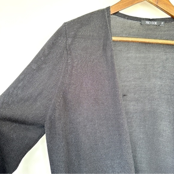 Nic+Zoe open cardigan with v-neck & long sleeves, in a silk blend knit - Picture 6 of 10